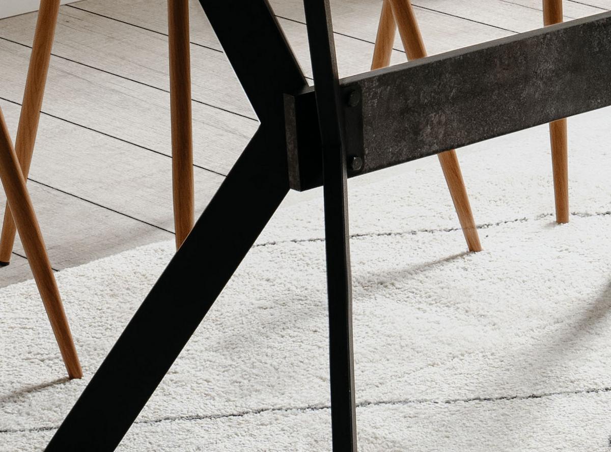 ESSTISCH Stein grau dunkel, Küchentisch ausziehbar 160 - 200 x 90 cm - Dunkelgrau/Schwarz, Holzwerkstoff/Metall (160/90/76cm) - Furn.Design