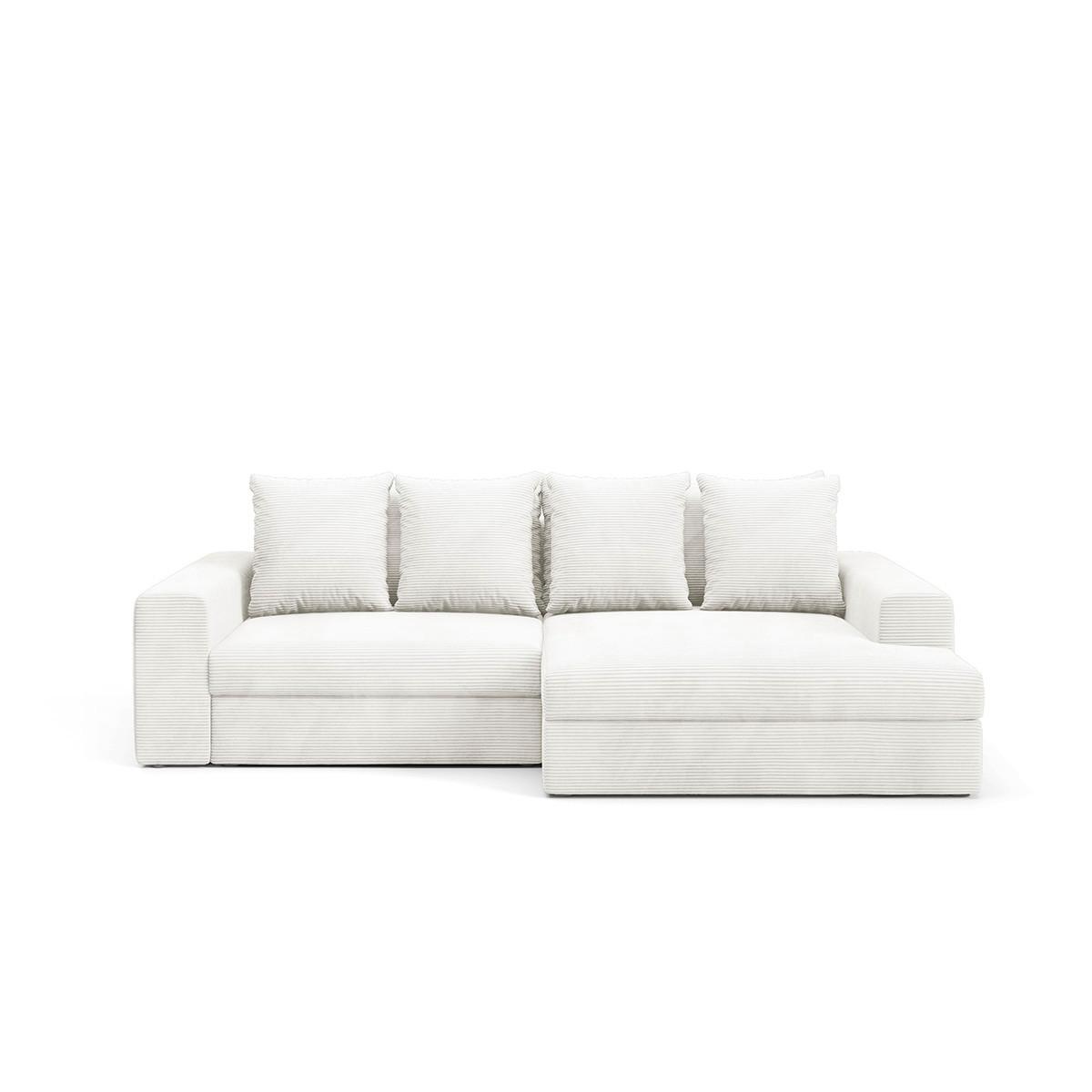 ECKSOFA Paola 3 Sitzplätze Cremeweiß - Weiß, Holz (272/167cm) - Petits-meubles