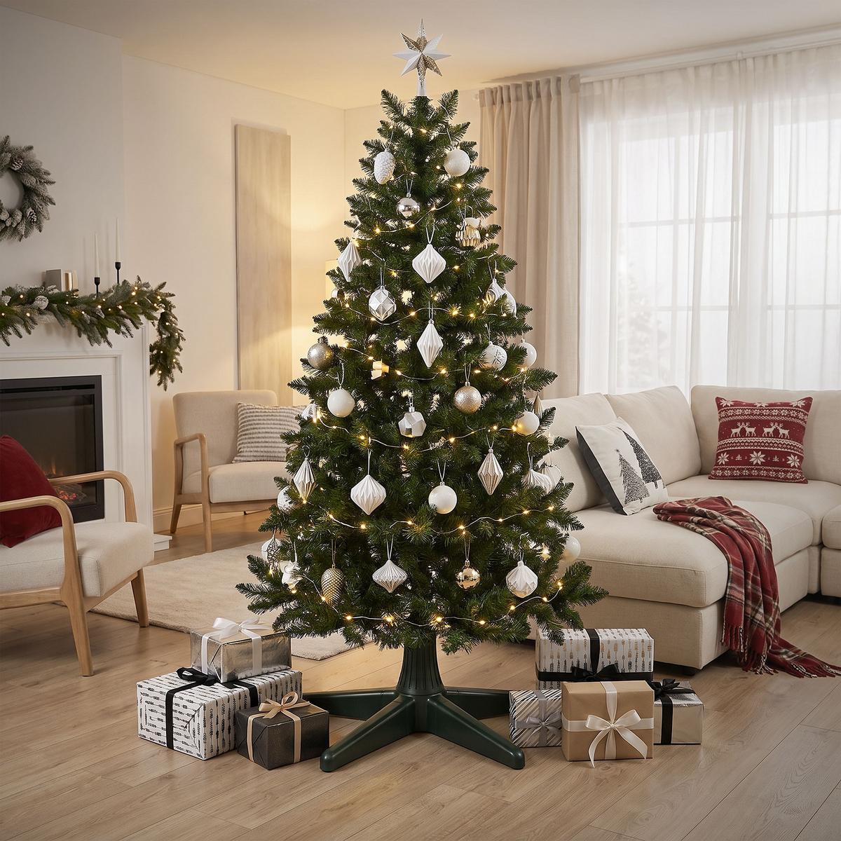 WEIHNACHTSBAUMSTÄNDER drehbar für Bäume bis 240 cm Höhe Elektrischer Christbaumständer Grün 65 cm - Grün, Kunststoff (65/21/65cm) - ECD-Germany