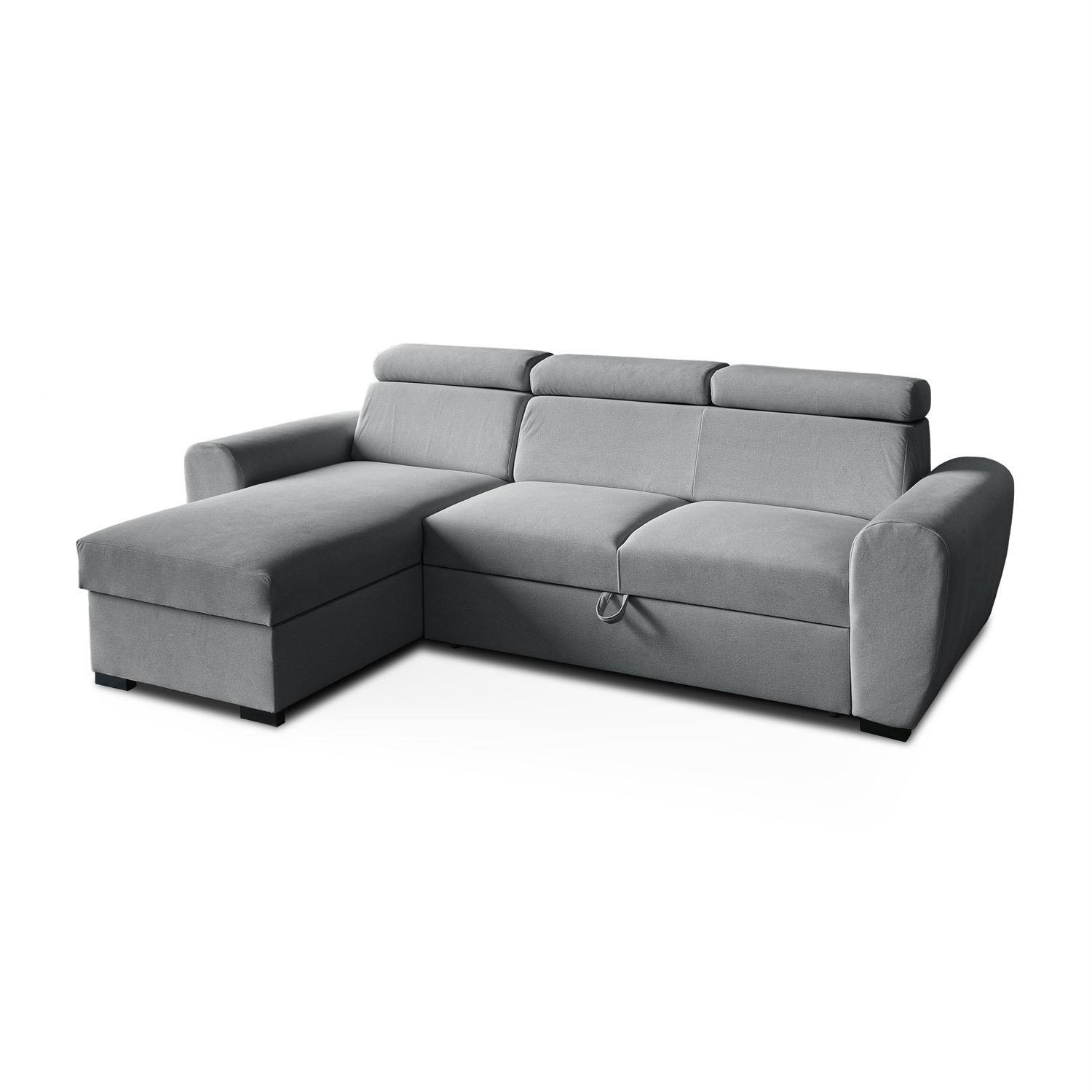 ECKSOFA FALCO mit Schlaffunktion Elli 74 - Grau, Textil (253/174cm) - Lookway