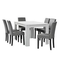 TISCHGRUPPE Forssa - Hellgrau/Weiß, Holz/Holzwerkstoff (140/77/90cm) - [en.casa]