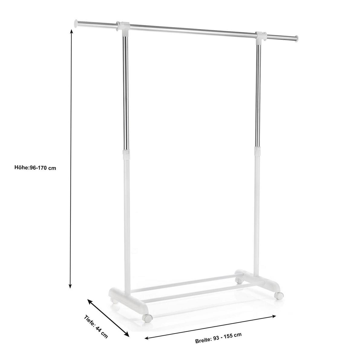 ROLLGARDEROBE SALA weiß - Weiß, Metall (93/96/44cm) - CARO-Möbel
