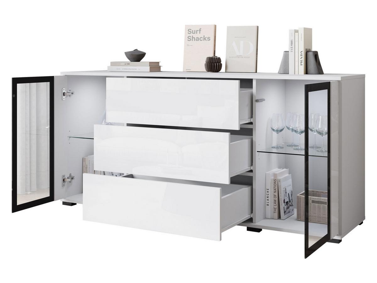 SIDEBOARD Caro SB 150 2D3S - Schwarz, Holzwerkstoff/Kunststoff (150/70/40cm) - MIRJAN24