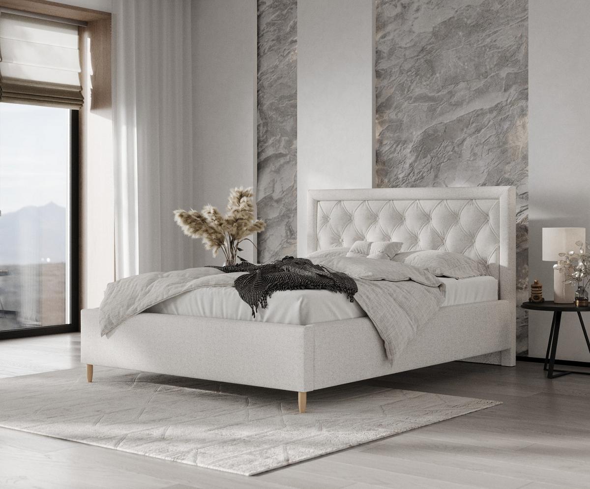 POLSTERBETT Lido 120/200 cm Hellbeige im Riva Stoff - Beige/Naturfarben, Holz/Holzwerkstoff (120/200cm) - AltaBeds