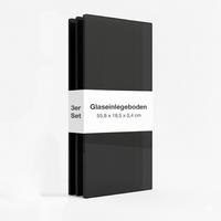 GLASBODEN 3er Set 18,5/55,8/0,4 cm für Hängevitrinen Erweiterungsset - Schwarz, Glas (55.8/0.4/18.5cm) - K-Möbel
