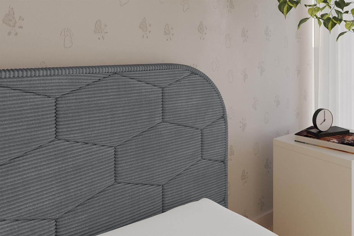 EINZELLBETT Jugendbett mit Bettkasten und Matratze H3/H4, Links - JAXY 100x200 Dunkelgrau - Graphitfarben, Holzwerkstoff/Textil (100/200cm) - ALTDECOR