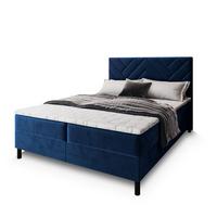 BOXBETT ROKIS 140x200 cm mit Matratze und Topper - Blau - Blau, Holz (140/200cm) - MASSENO