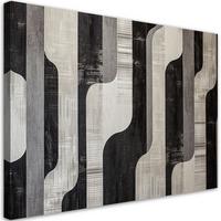 LEINWANDBILD Retro Grau Abstraktion 100x70cm - Grau, Textil (100/70cm) - Feeby