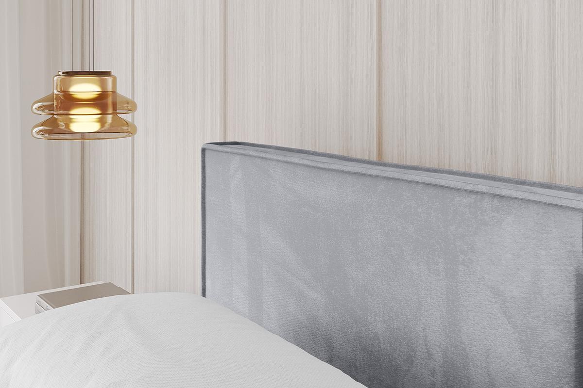 POLSTERBETT mit Bettkasten, Fußteil und Lattenrost, Boxbett mit Matratze H3/H4 - EMMI-Z-V1 180x200 Hellgrau - Hellgrau, Holzwerkstoff/Textil (180/200cm) - ALTDECOR