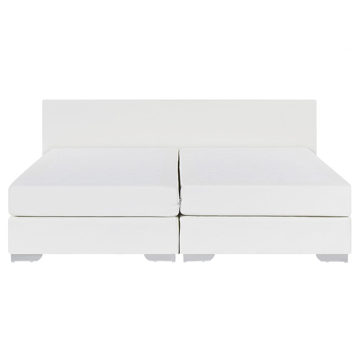 BOXSPRINGBETT 160/200cm Weiß President - Weiß, Kunststoff/Textil (160/200cm) - Beliani