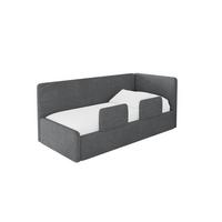 EINZELLBETT Jugendbett mit Bettkasten und Matratze H3/H4, Links - NORY 100x200 Dunkelgrau - Graphitfarben, Holzwerkstoff/Textil (100/200cm) - ALTDECOR