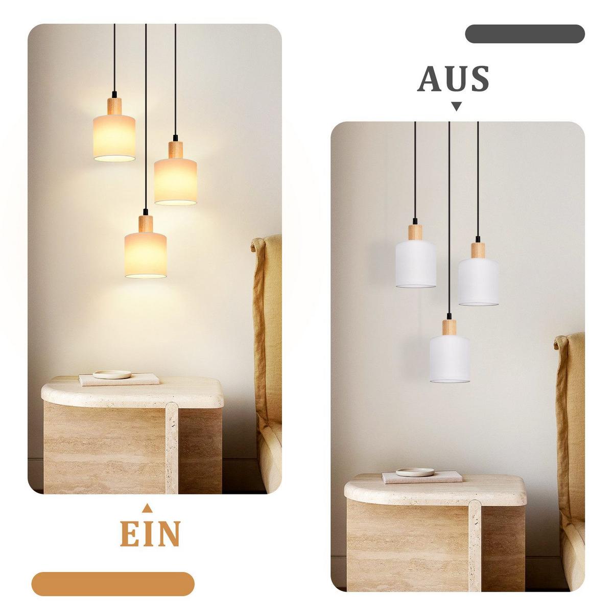 PENDELLEUCHTE Zukunft 20/20/173 cm - Weiß, Holzwerkstoff (20/20/173cm) - Nettlife
