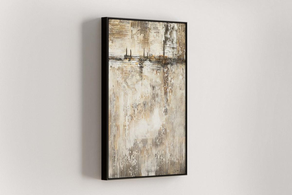 ACRYLBILD HANDGEMALT 60/80 cm - Beige/Braun, Holz/Textil (60/80cm) - KUNSTLOFT