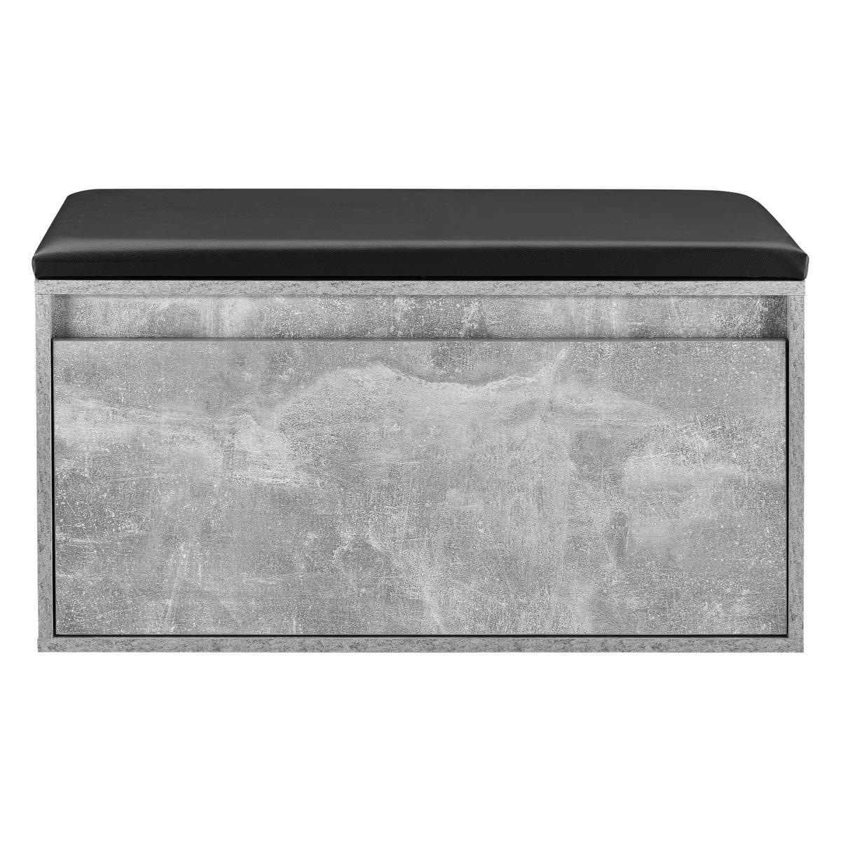 SCHUHBANK Degerfors - Schwarz/Grau, Holzwerkstoff/Kunststoff (39/45/80cm) - [en.casa]