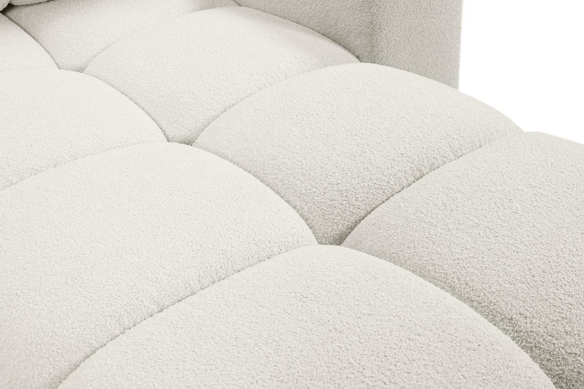 ECKSOFA DUCA L-S Creme Boucle-Stoff mit Schlaffunktion - Creme, Holz (266.5/266.5cm) - MASSENO