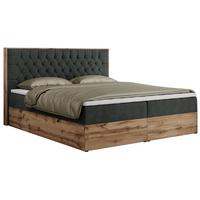 BOXBETT AMORE 200/200 Dunkelgrau Struktur - H3 - Dunkelgrau, Holz/Textil (200/200cm) - MKS