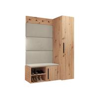 GARDEROBEN-SET Medi II - Beige/Schwarz, Holzwerkstoff/Kunststoff (40/191/50cm) - MIRJAN24