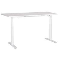 SCHREIBTISCH weiß 160/72 cm elektrisch höhenverstellbar Destin IV - Weiß, Holz (120/72/67cm) - Beliani