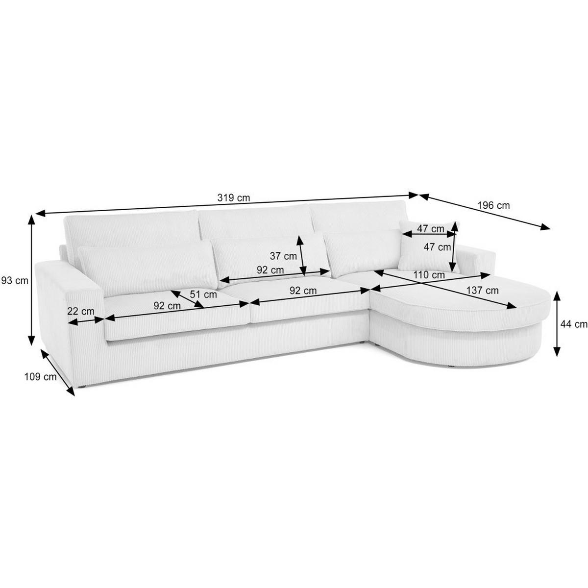 ECKSOFA Pablo ohne Schlaffunktion, mit abgerundeter Ottomane, rechts, Dunkelgrün, Velourstoff - Dunkelgrün, Textil (319/196cm) - Beautysofa