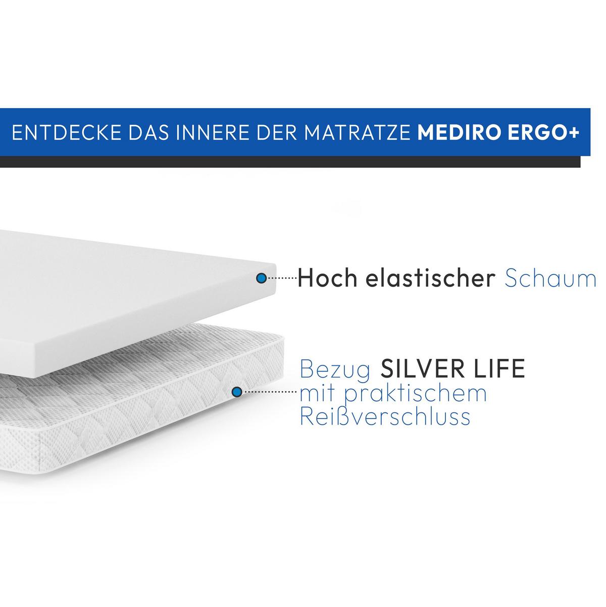 KALTSCHAUMMATRATZE Ergo+ 10 cm, Schaummatratze, H2, 160x200 - Weiß, Kunststoff (160/200cm) - Beautysofa