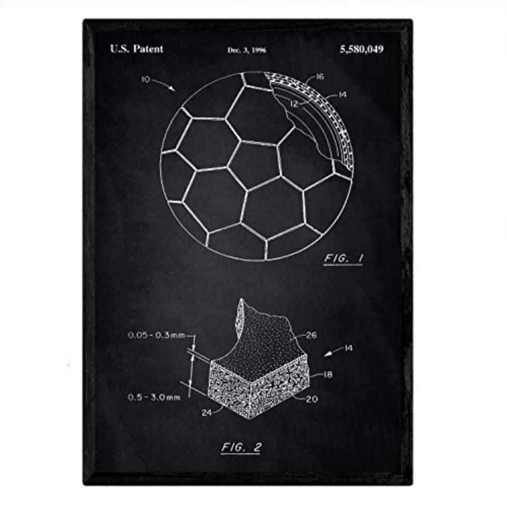 POSTER Fußball Patent A3 Rahmenlos - Schwarz, Papier (29.7/5/42cm) - Nacnic