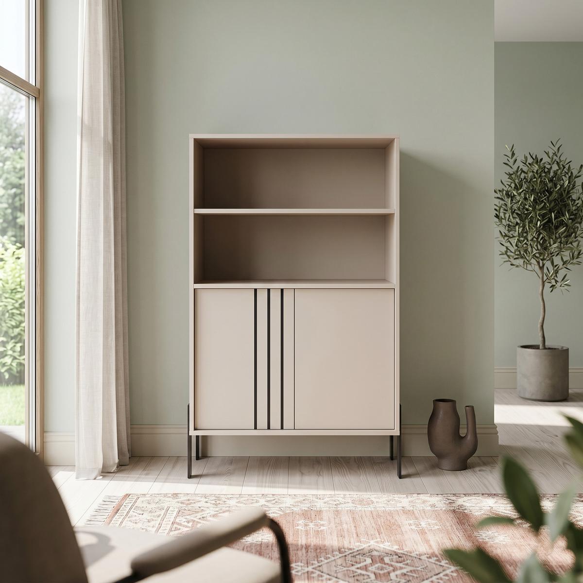BÜCHERREGALE VALOZA 80 / 127 / 40 cm Wohnzimmerregal Hochschrank Regal Kaschmir - Kaschmir, Holzwerkstoff (80/127/40cm) - MASSENO