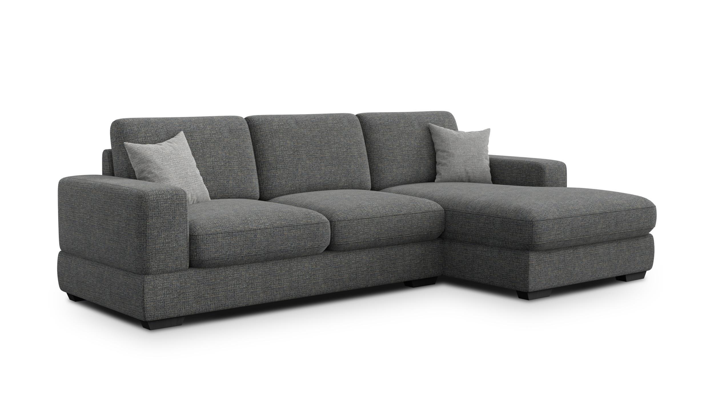 ECKSOFA OTTO 4-Sitzer, anthracit - Schwarz/Grau, Holz/Textil (279/159cm) - Wozimo