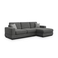ECKSOFA OTTO 4-Sitzer, anthracit - Schwarz/Grau, Holz/Textil (279/159cm) - Wozimo