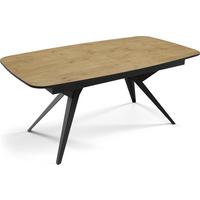 ESSTISCH Soren ausziehbar rechteckig oval, Eiche Hell Braun 180-380/100/76 cm - Eichefarben/Schwarz, Holzwerkstoff/Metall (380/100/76cm) - WFL GROUP