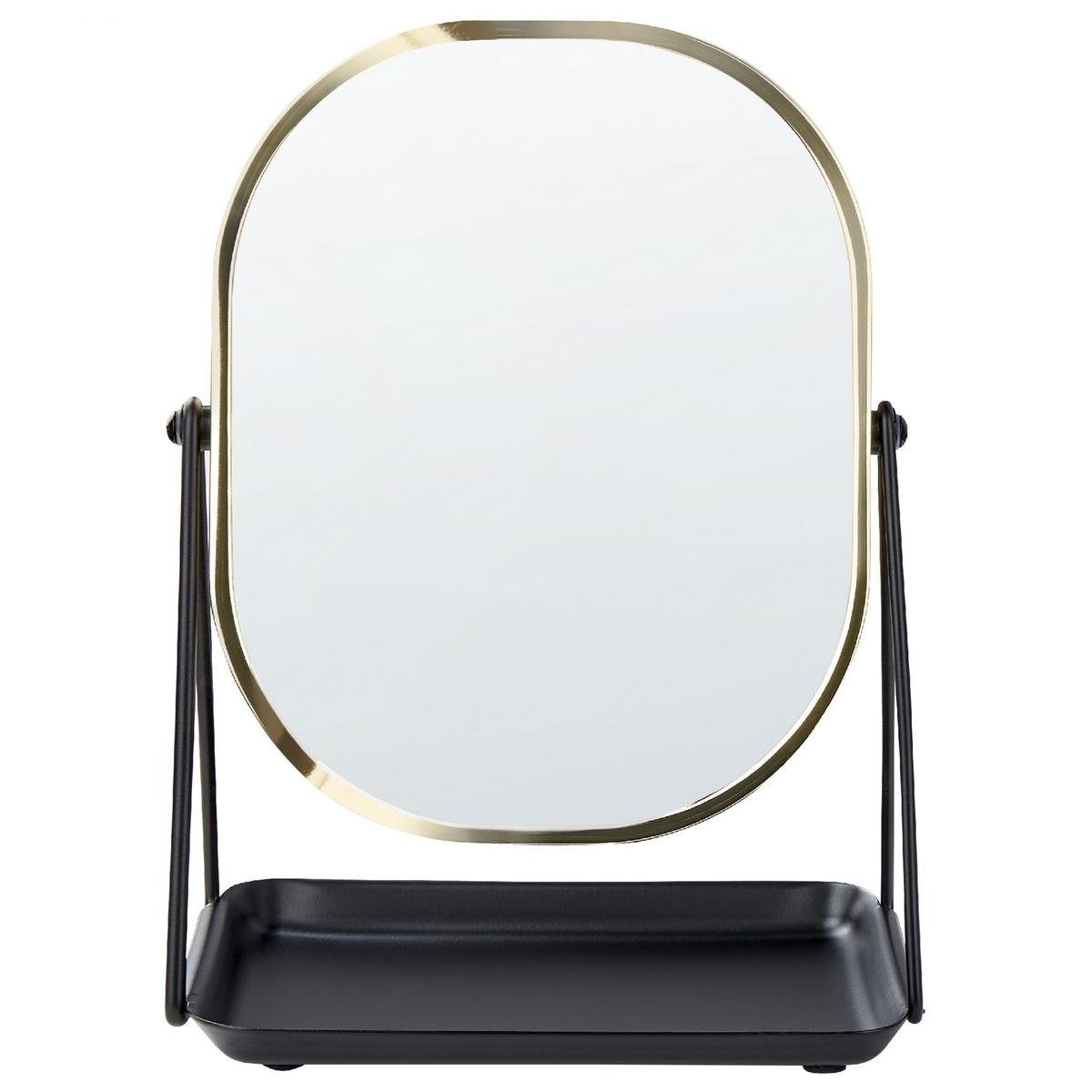 KOSMETIKSPIEGEL 20/22 cm gold Correze - Goldfarben/Schwarz, Metall (15/31/24cm) - Beliani