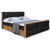 BOXBETT mit Matratze H3 und Lattenrost - LOLLI7-Z - 180x200 - Schwarz Casablanca - Schwarz, Holzwerkstoff (180/200cm) - ALTDECOR
