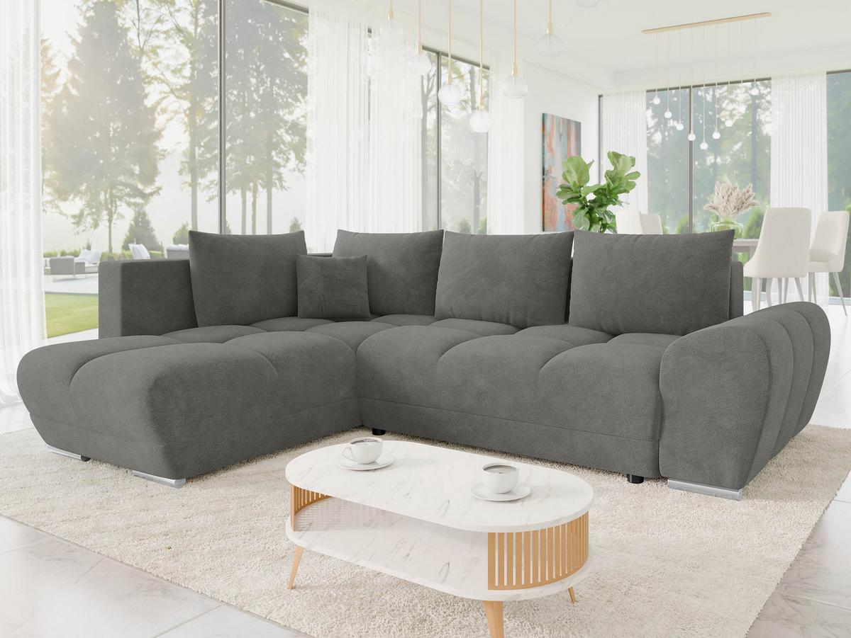 ECKSOFA Forest, Seite: Links - Greige/Schwarz, Holz/Kunststoff (290/183cm) - MIRJAN24