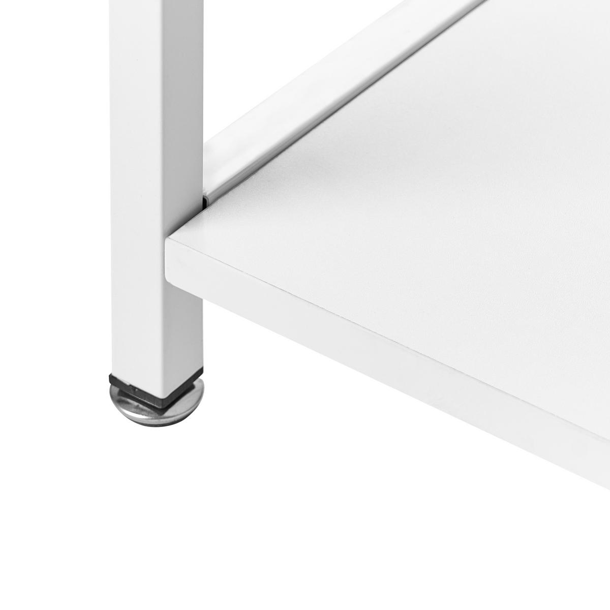 SCHREIBTISCH Weiß 120/60 cm mit Fächern Caddo - Weiß, Holzwerkstoff (60/120/86cm) - Beliani