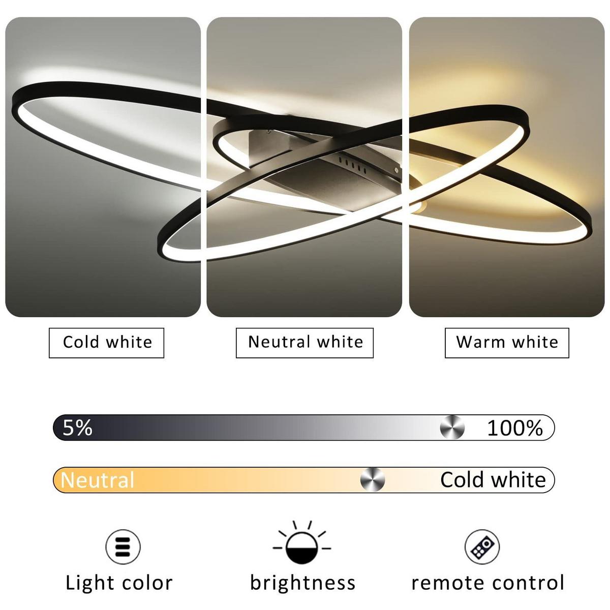 LED-DECKENLEUCHTE Brigitte 85/62/7 cm - Schwarz, Metall (62/85/7cm) - Nettlife