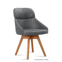 ESSZIMMERSTUHL drehbar (2er-Set) Drala 52x82x63 Eiche geölt/Grau - Eichefarben/Grau, Kunststoff (63/82/52cm) - 58aufmkessel