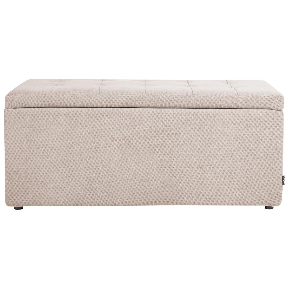 OTTOMANE mit Stauraum Stoff Taupe Orem - Taupe, Textil (100/42/40cm) - Beliani