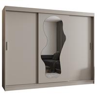 SCHIEBETÜRENSCHRANK mit Spiegel ULTRA 200/250/62 3-türig - Kaschmir/Silberfarben, Holz (250/200/62cm) - MÖBEL KRYSPOL