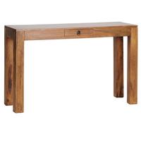 KONSOLENTISCH Massivholz Schublade Landhausstil MUMBAI, Dunkelbraun 120x40x70 cm - Braun, Holz (40/120/70cm) - KADIMA DESIGN