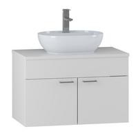 WASCHBECKENUNTERSCHRANK Colorado 2 Schubladen Weiß Matt - 80 x 46 x 52 cm - Weiß, Holz (80/52/46cm) - Badplaats