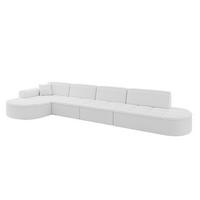 ECKSOFA Ottomane Links TARO-L3 - 413x171x79,5 cm Weiß - Weiß, Holzwerkstoff/Textil (413/171cm) - ALTDECOR