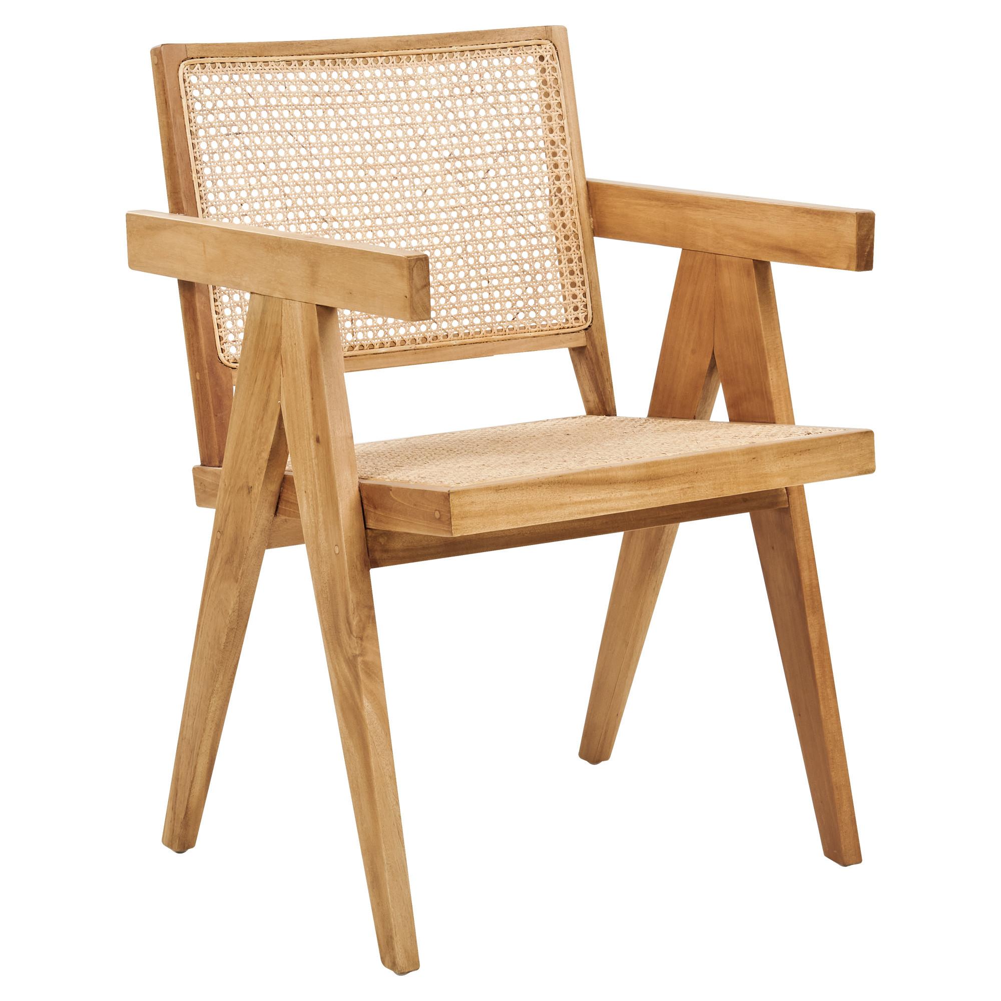 ESSZIMMERSTUHL Mahagoniholz Hellbraun Westbrook - Naturfarben, Holz (55/82/52cm) - Beliani