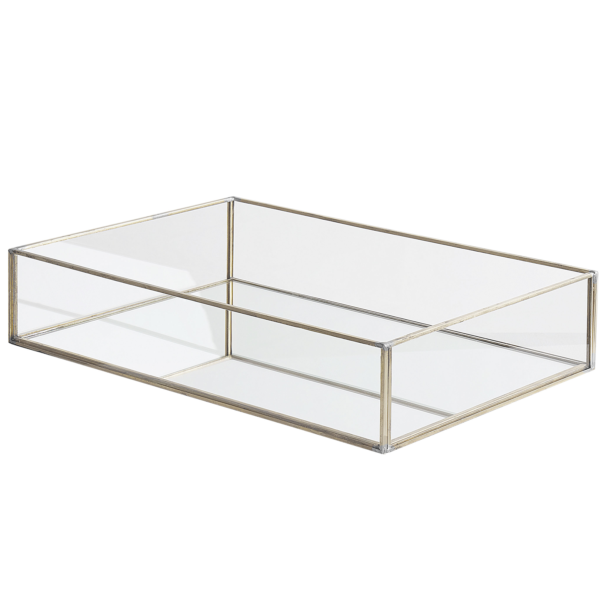 TABLETT Spiegeleffekt Silber Grenoble - Silberfarben, Glas (6cm) - Beliani