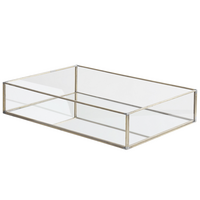 TABLETT Spiegeleffekt Silber Grenoble - Silberfarben, Glas (6cm) - Beliani