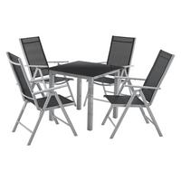 GARTENGARNITUR Milano 5-tlg. - Silberfarben, Metall - Juskys