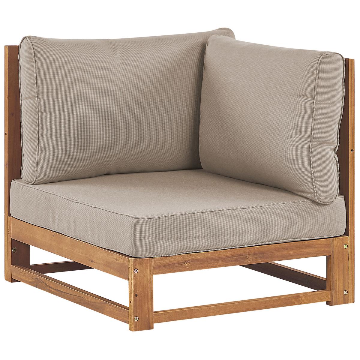 LOUNGE SET 4-Sitzer zertifiziertes Holz heller holzfarbton modular Auflagen taupe Timor - Taupe, Holz - Beliani