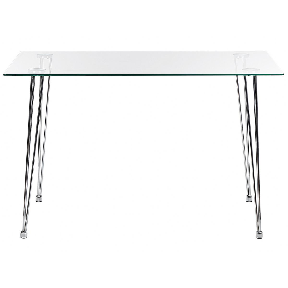 ESSTISCH 120/70/74 cm Silberfarben Rechteckig Winston - Silberfarben, Glas (120/70/74cm) - Beliani