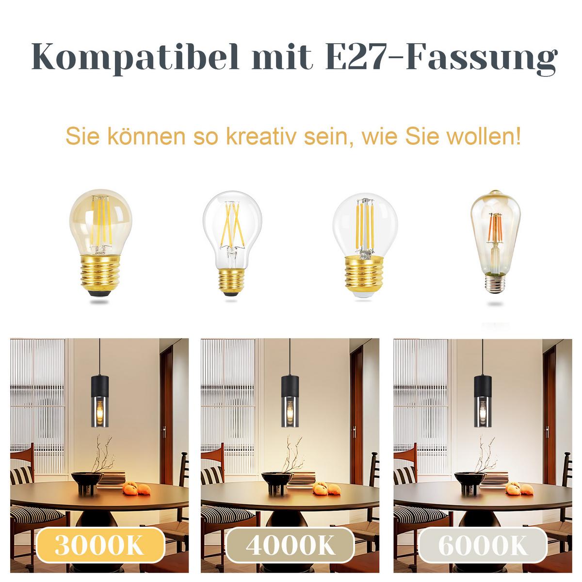 PENDELLEUCHTE Kaelisynn 10/10/30 cm - Schwarz, Metall (10/10/30cm) - ZMH
