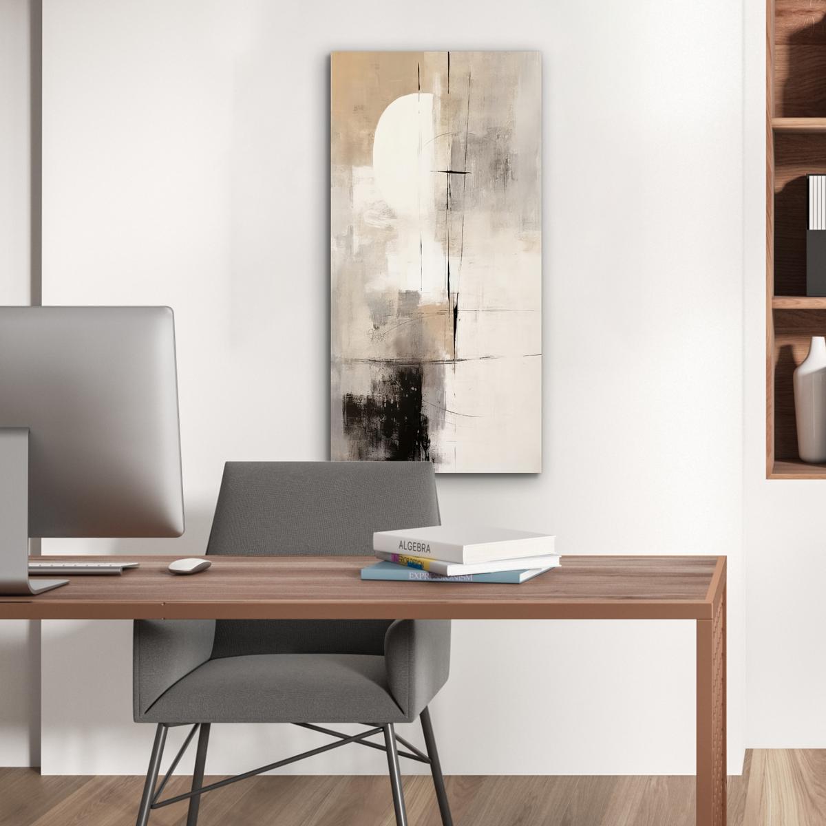 METALLBILD Abstrakt - Kunst - Grau 40x80 cm - Hellgrau, Metall (40/80cm) - MuchoWow