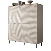 HIGHBOARD Kaschmir, Evoke Eiche 124 x 135 cm, Kommode in modernem Design - Kaschmir/Eichefarben, Holzwerkstoff/Metall (124/135/40cm) - Inn.Furn