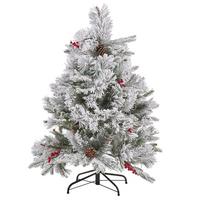 WEIHNACHTSBAUM 120 cm Weiß Masala - Weiß, Kunststoff (120cm) - Beliani